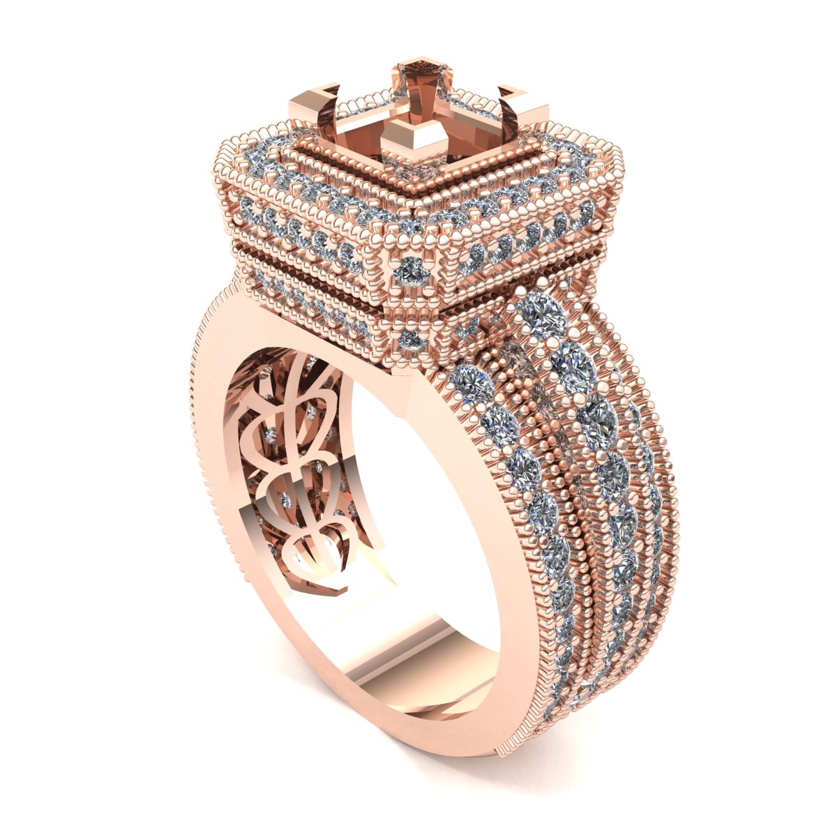 Natural 2.40ct Princess Cut Diamond Semi-Mount Halo Engagement Ring 14k Gold | eBay
