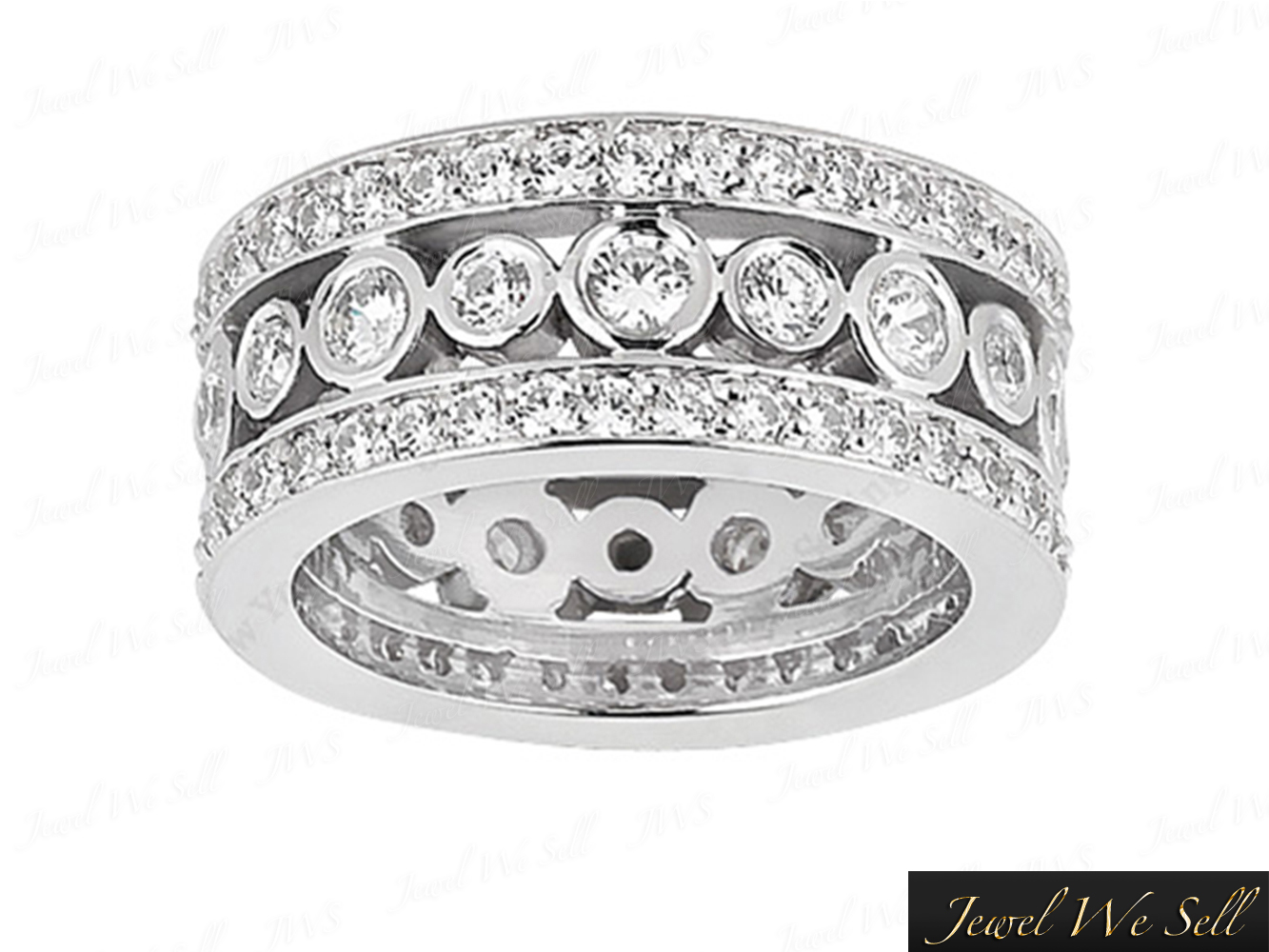 Wide Diamond Wedding Band In Sterling Silver 0 32ct Ladies Mens