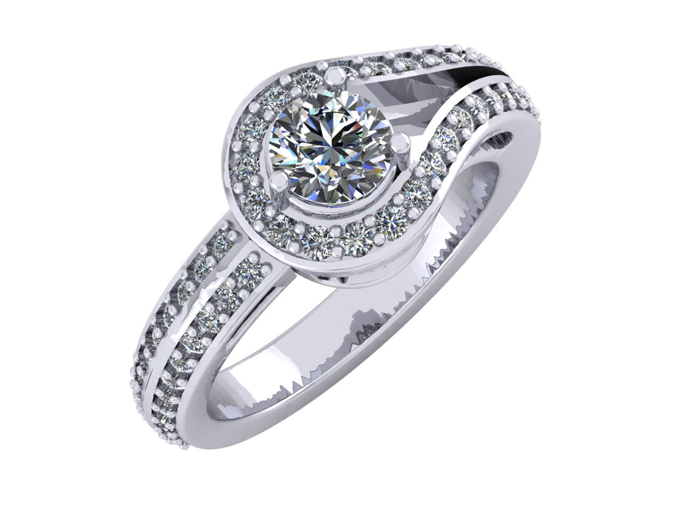 2.00Ct Round Cut Diamond Love Knot Bridal Engagement Ring Solid 14k