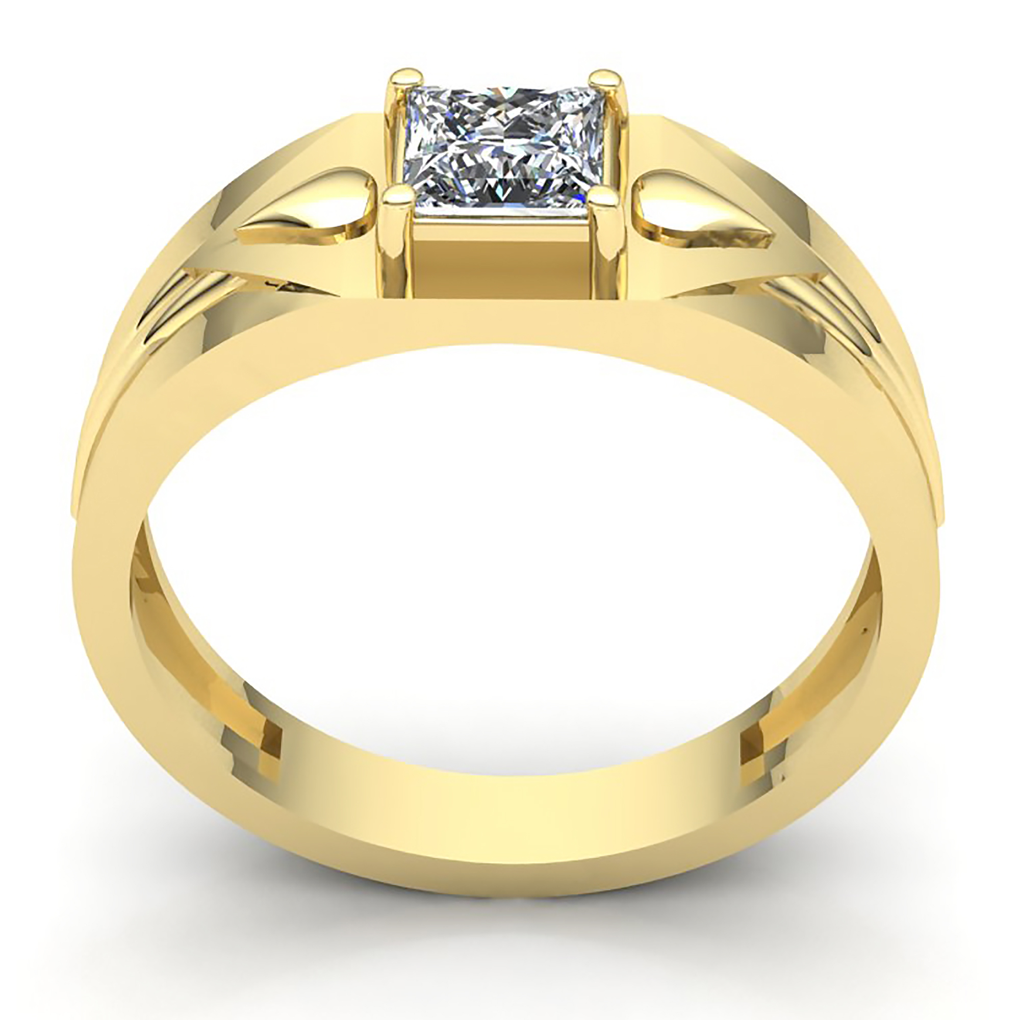 simple gold band solitaire diamond ring rectangle cute