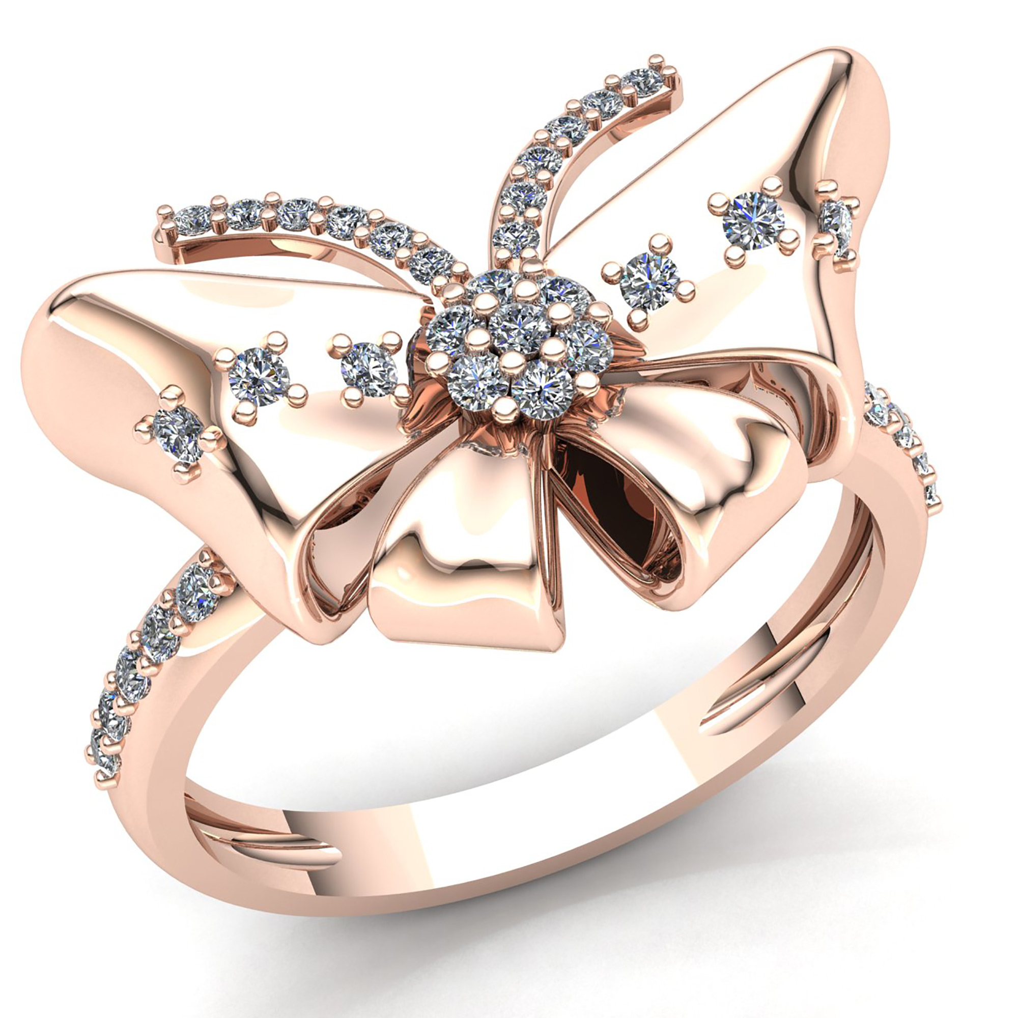 butterfly cut diamond ring