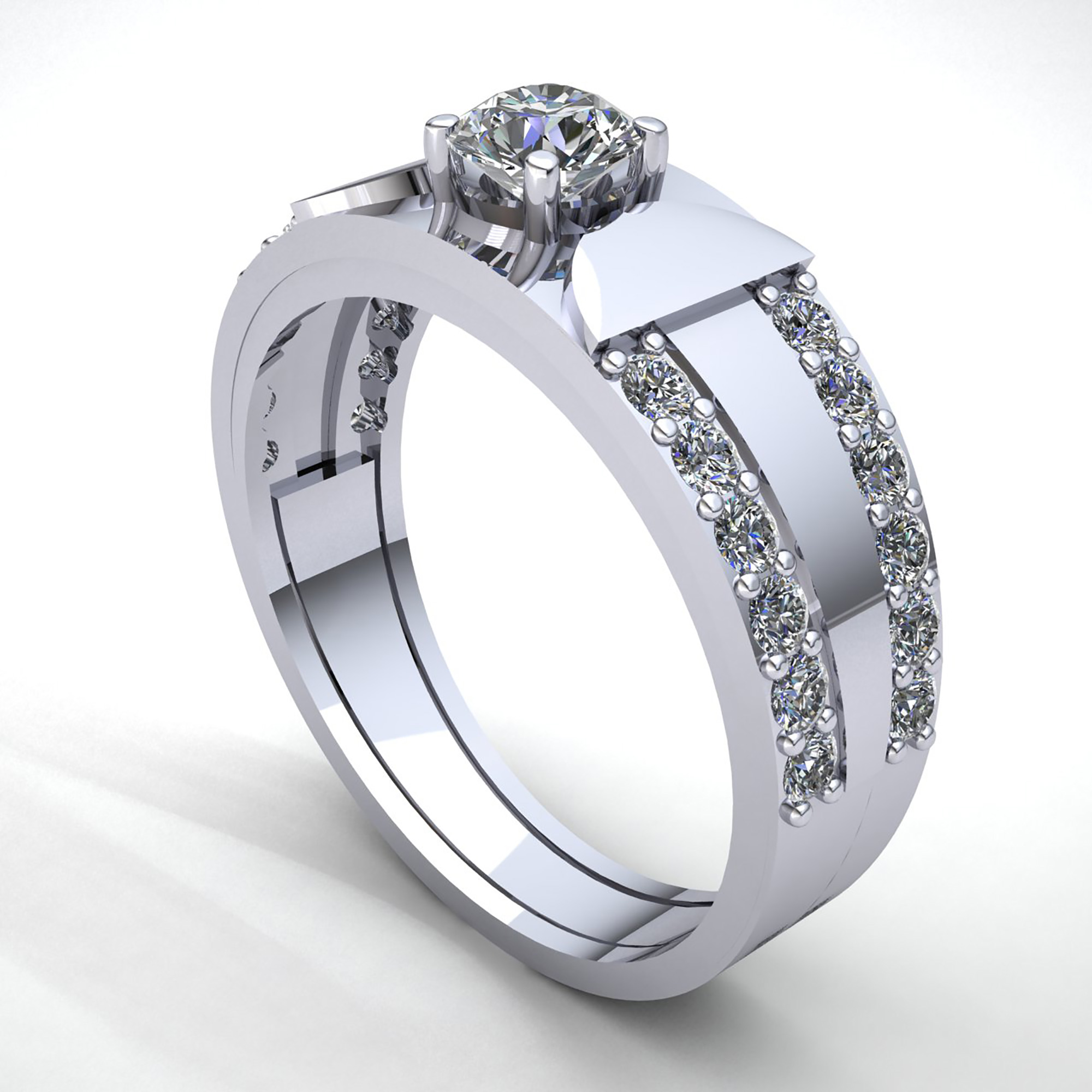 solitaire ring with wedding band