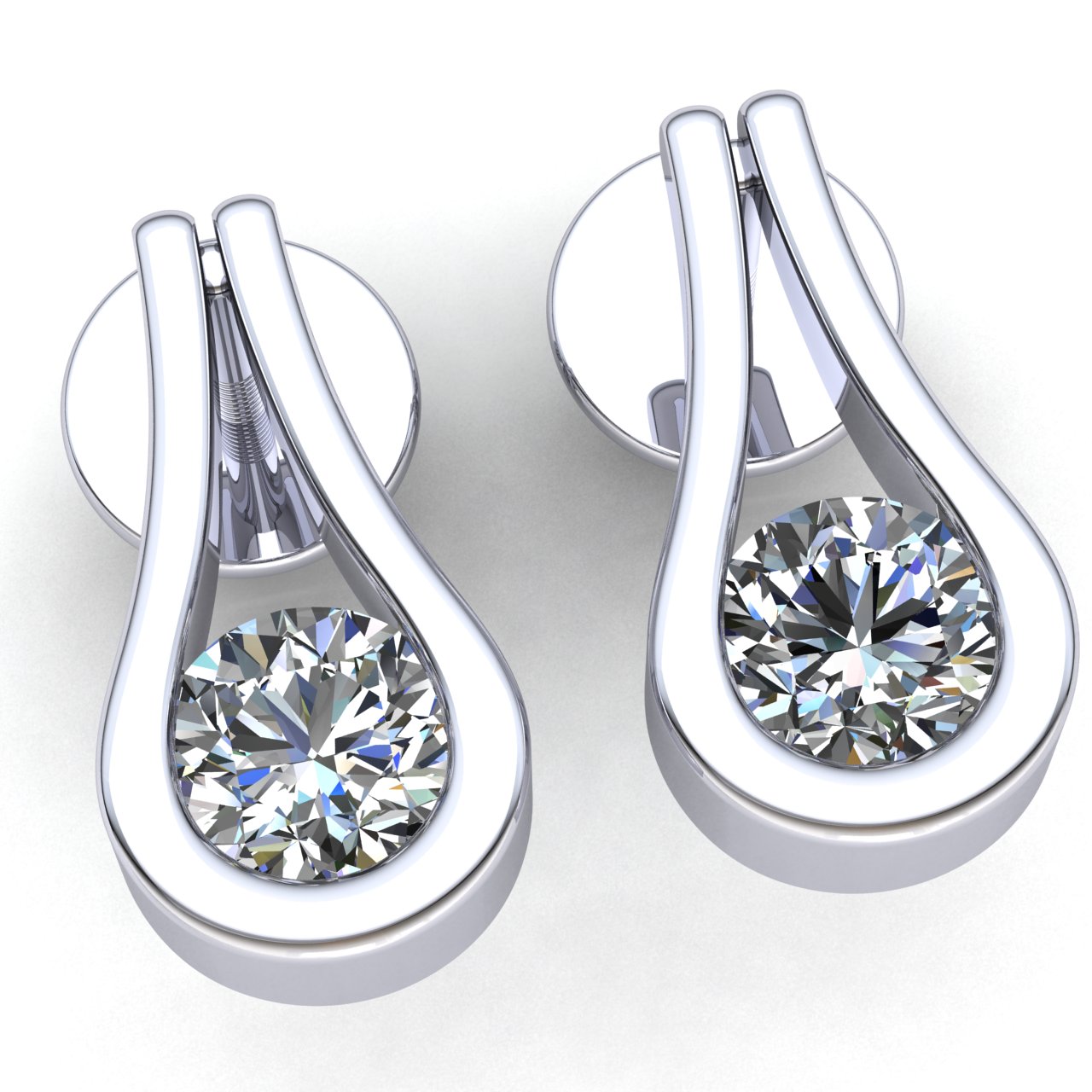 hanging solitaire diamond earrings