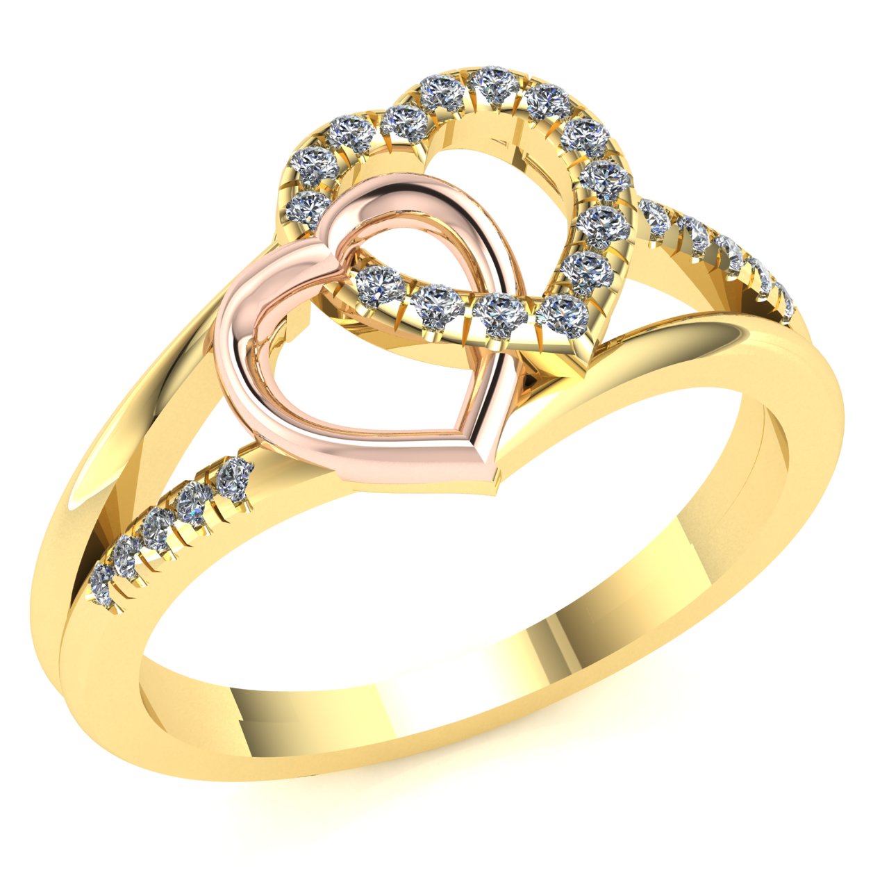 2carat Round Diamond Couple Heart Bridal Engagement Ring 10K Gold | eBay