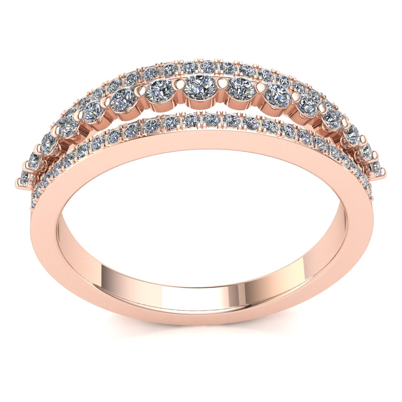 Genuine 0.5ctw Round Cut Diamond Ladies Accent Anniversary Wedding Band 10K Gold - Picture 8 of 14