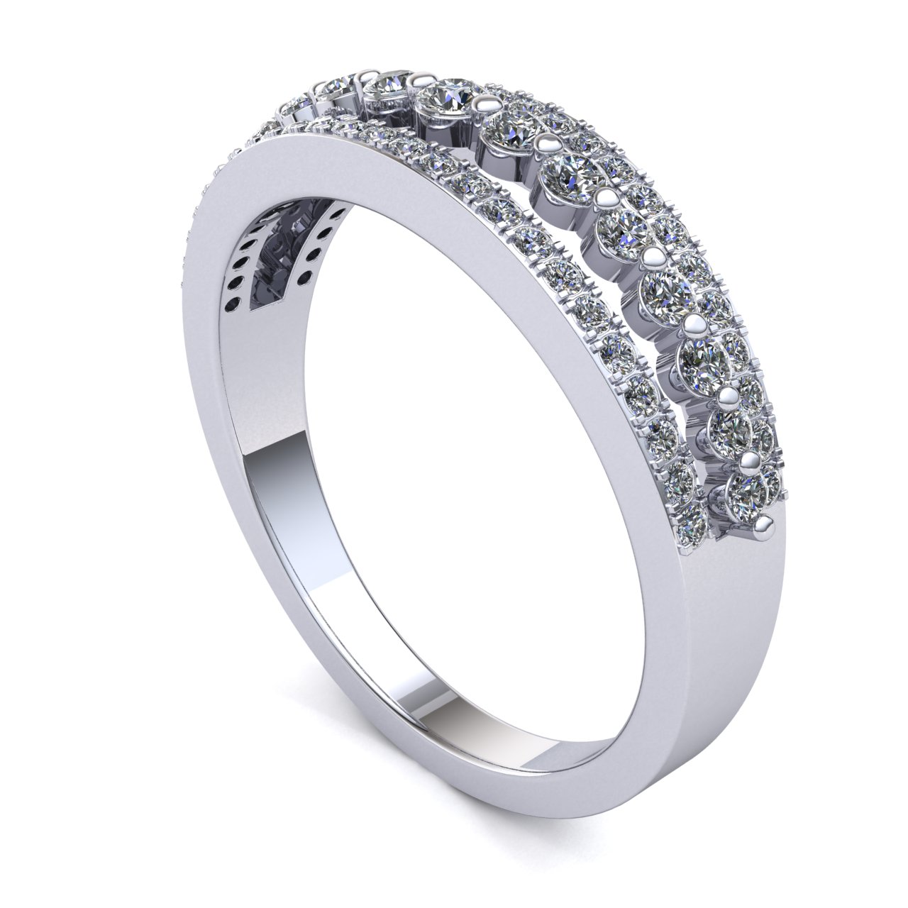 Genuine 0.5ctw Round Cut Diamond Ladies Accent Anniversary Wedding Band 10K Gold - Picture 10 of 14