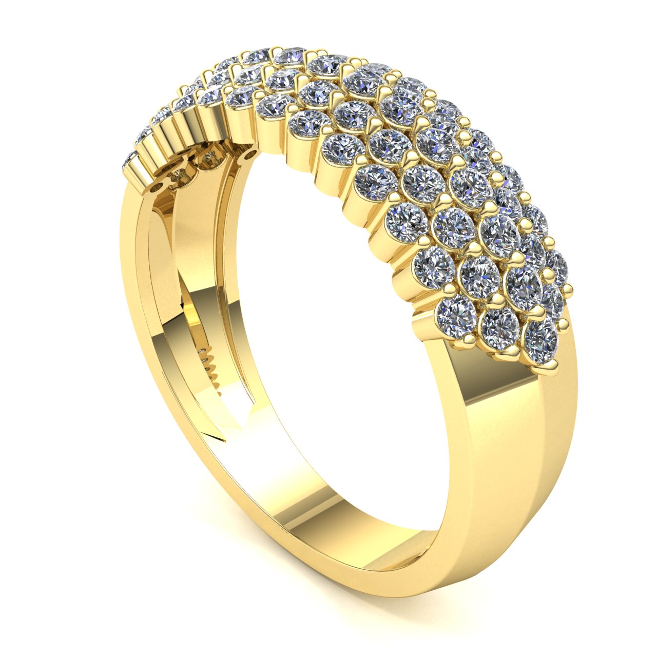 0.75ctw Round Cut Diamond 5 Row Single Shared Prong