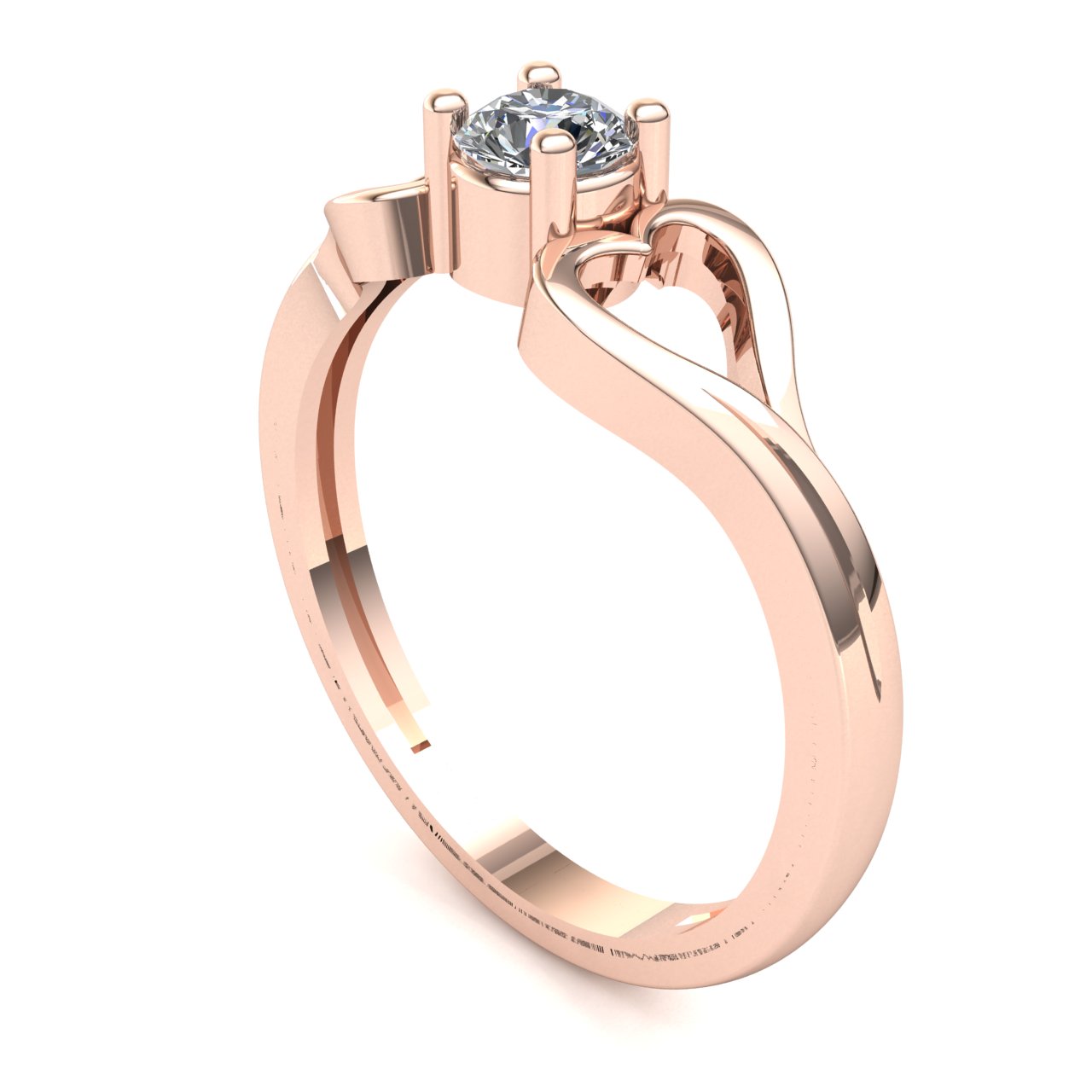 Natural 0.25ct Round Cut Diamond Ladies Heart Solitaire Engagement Ring 10K Gold - Picture 7 of 14