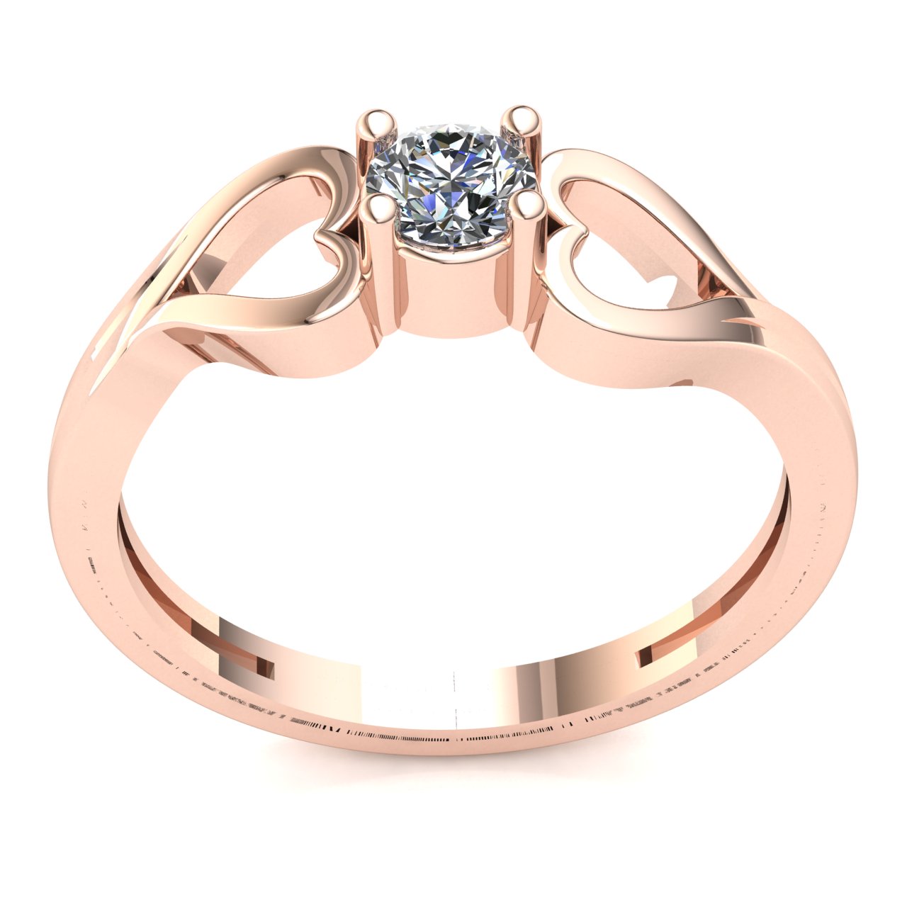 Natural 0.25ct Round Cut Diamond Ladies Heart Solitaire Engagement Ring 10K Gold - Picture 8 of 14