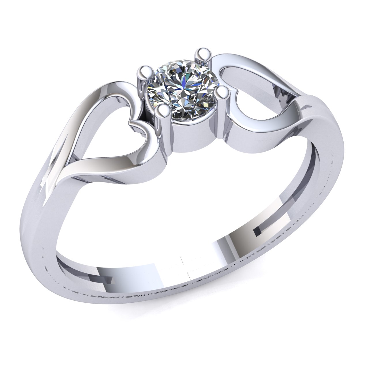 Natural 0.25ct Round Cut Diamond Ladies Heart Solitaire Engagement Ring 10K Gold - Picture 9 of 14
