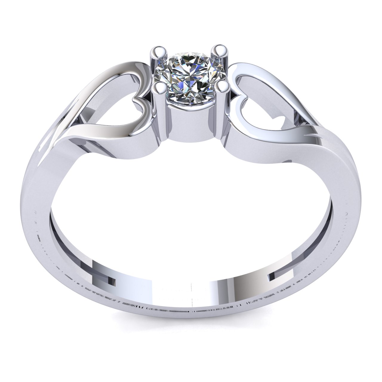 Natural 0.25ct Round Cut Diamond Ladies Heart Solitaire Engagement Ring 10K Gold - Picture 11 of 14
