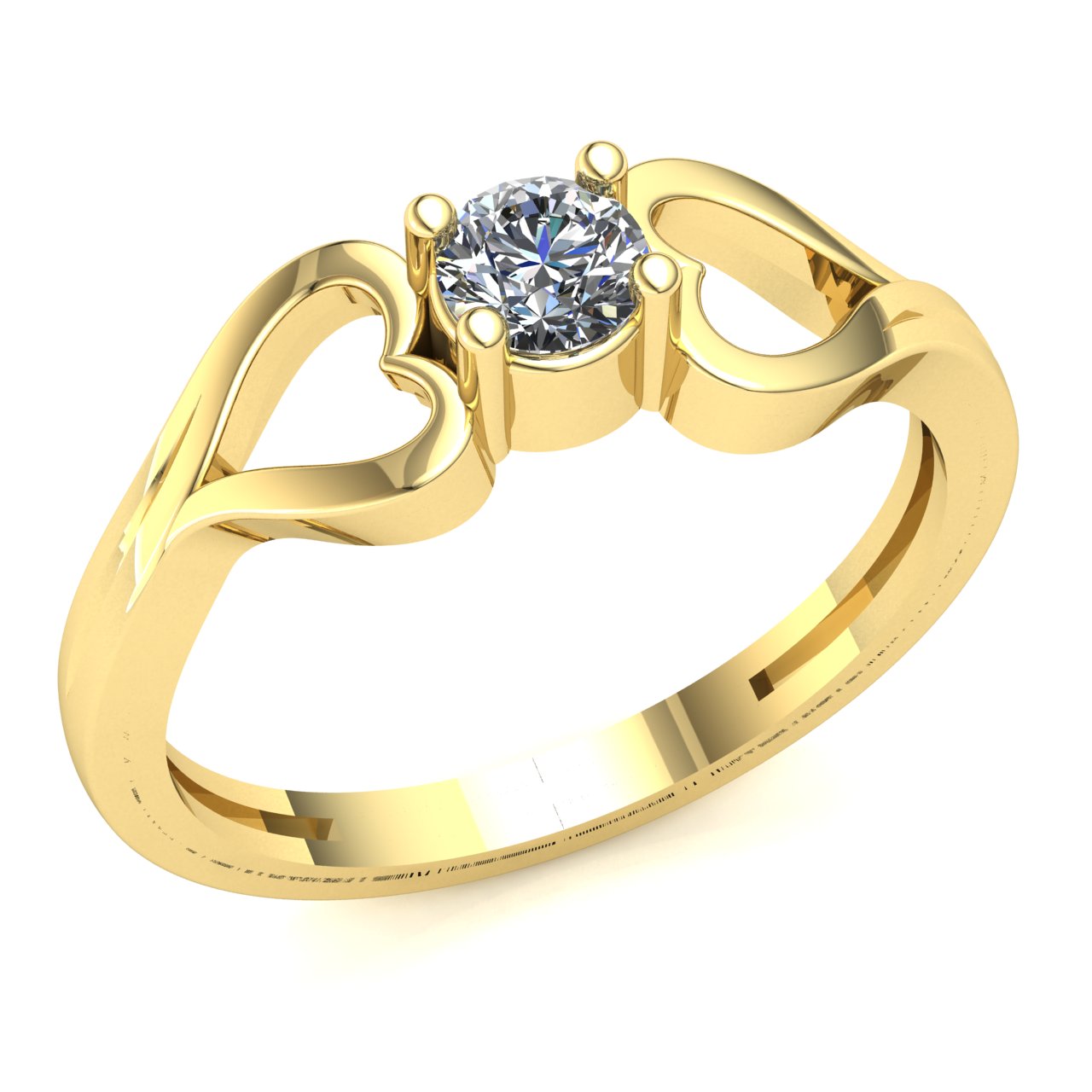 Natural 0.25ct Round Cut Diamond Ladies Heart Solitaire Engagement Ring 10K Gold - Picture 12 of 14