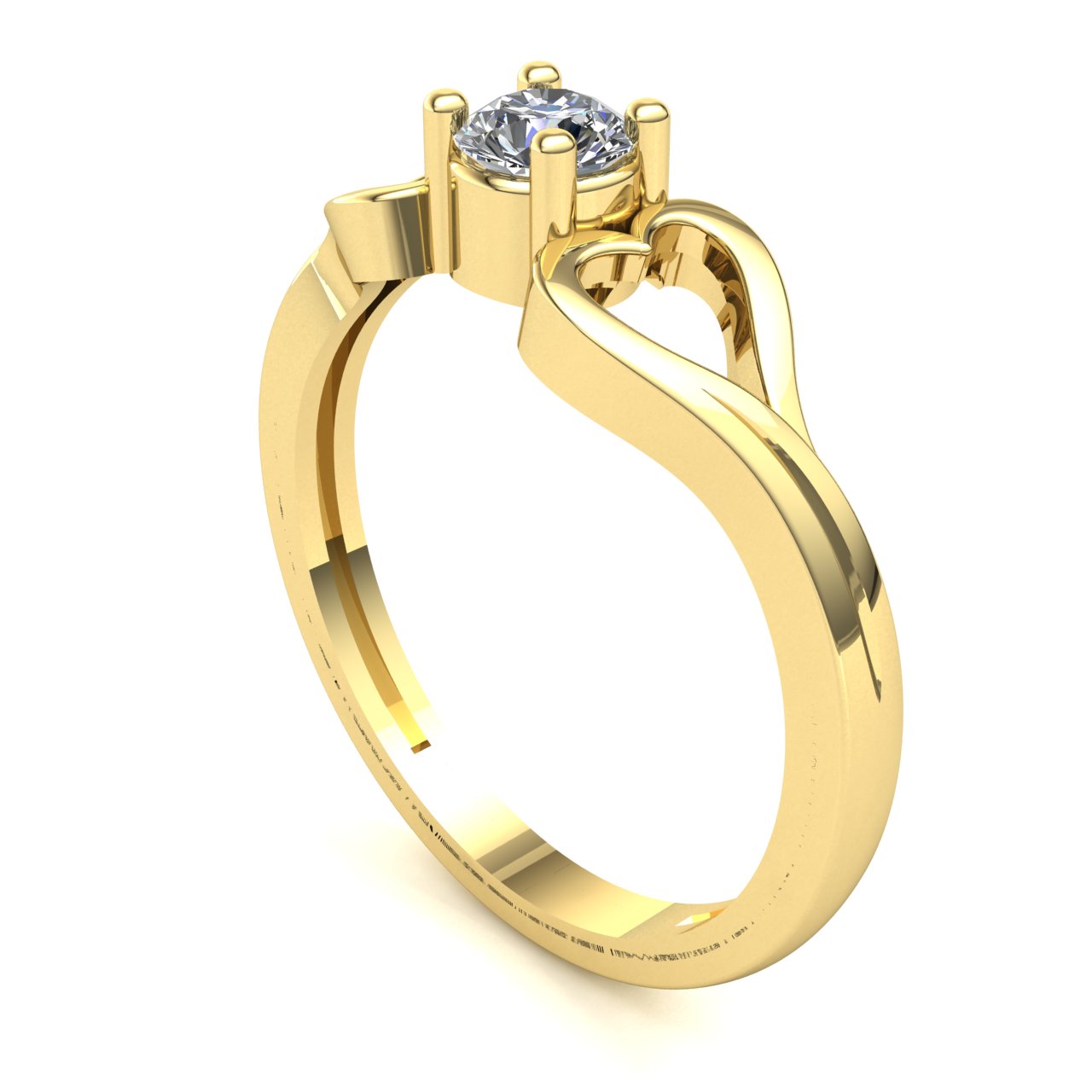 Natural 0.25ct Round Cut Diamond Ladies Heart Solitaire Engagement Ring 10K Gold - Picture 13 of 14