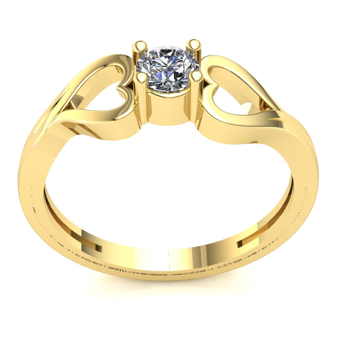 Natural 0.25ct Round Cut Diamond Ladies Heart Solitaire Engagement Ring 10K Gold - Picture 14 of 14