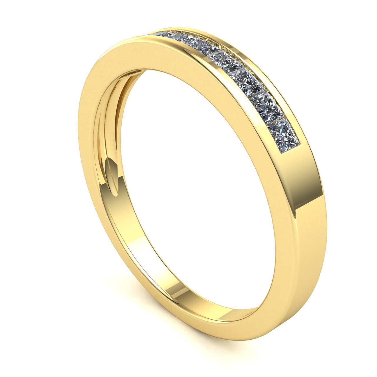 Genuine 0.25ct Princess Diamond Ladies Classic Channel Set Wedding Band 10K  Gold | eBay