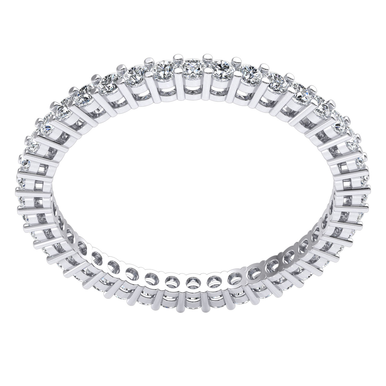 Solid 10k Gold Open Gallery Shared Prong Stackable Eternity Ring 0.6Ct Diamond