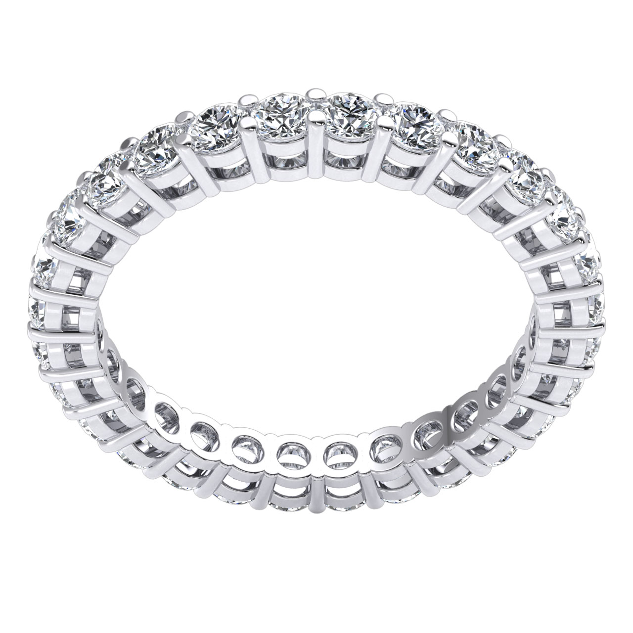 1.50Ct Round Diamond Stackable Classic Open Gallery Eternity Band Ring 10k Gold