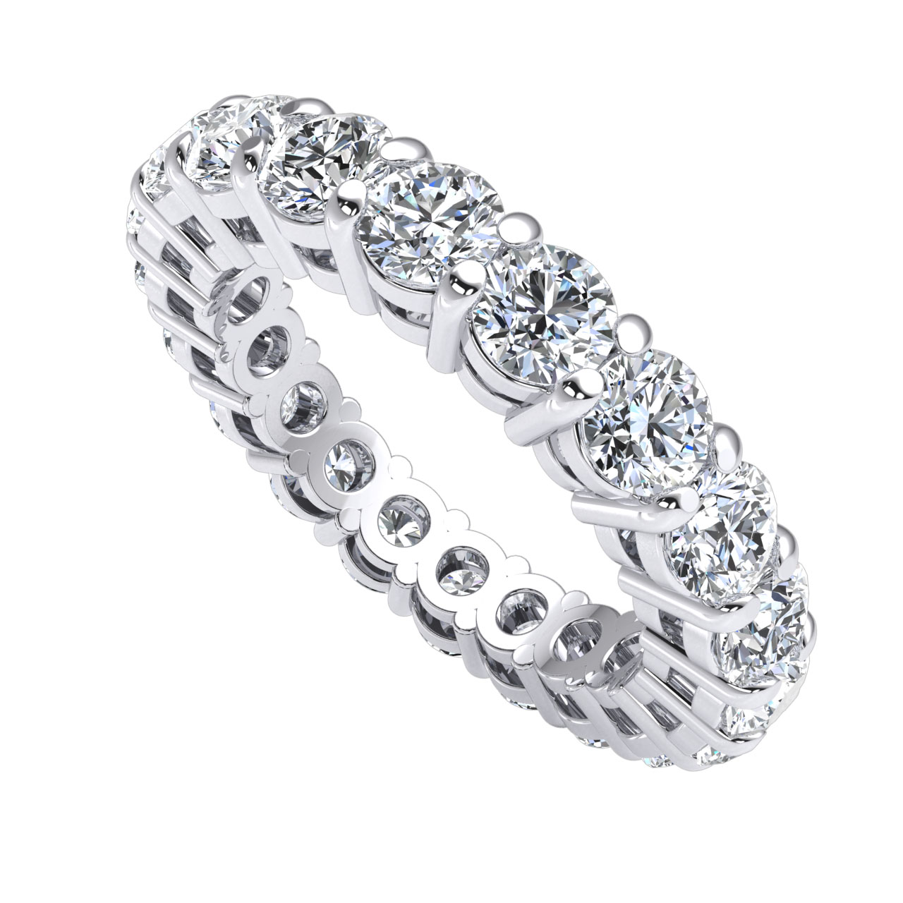 4.00Ct Diamond Open Gallery Prong Bridal Wedding Eternity Band Ring 14k Gold