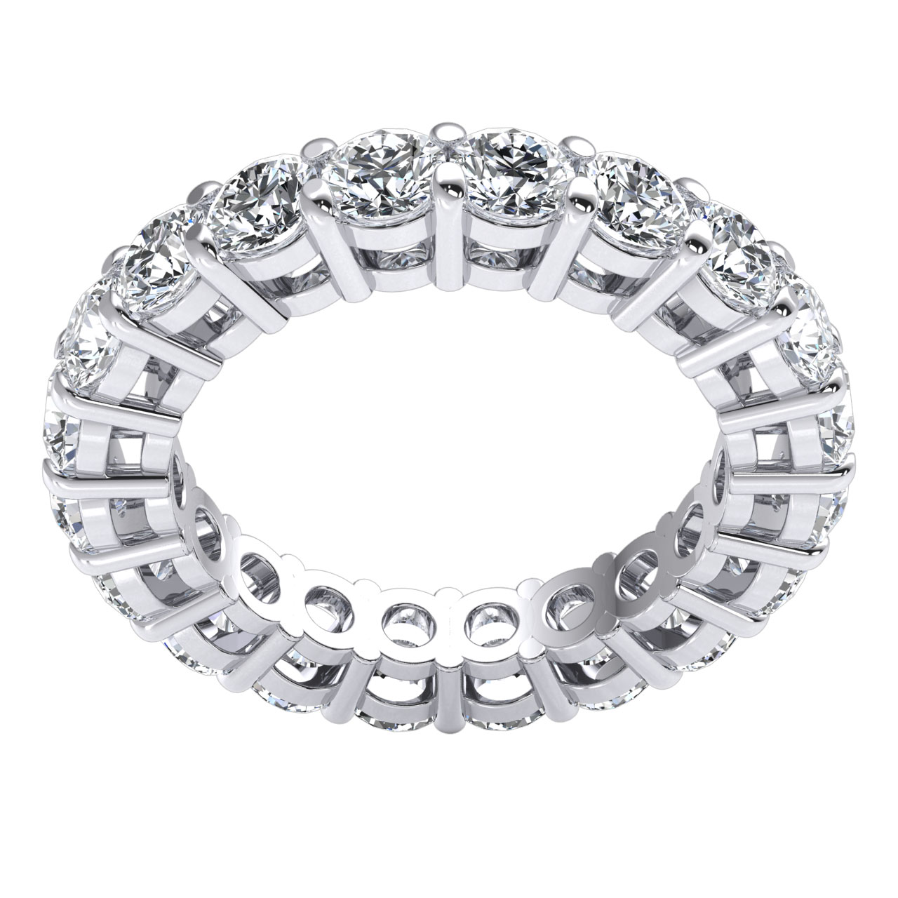 4.00Ct Diamond Open Gallery Prong Bridal Wedding Eternity Band Ring 14k Gold